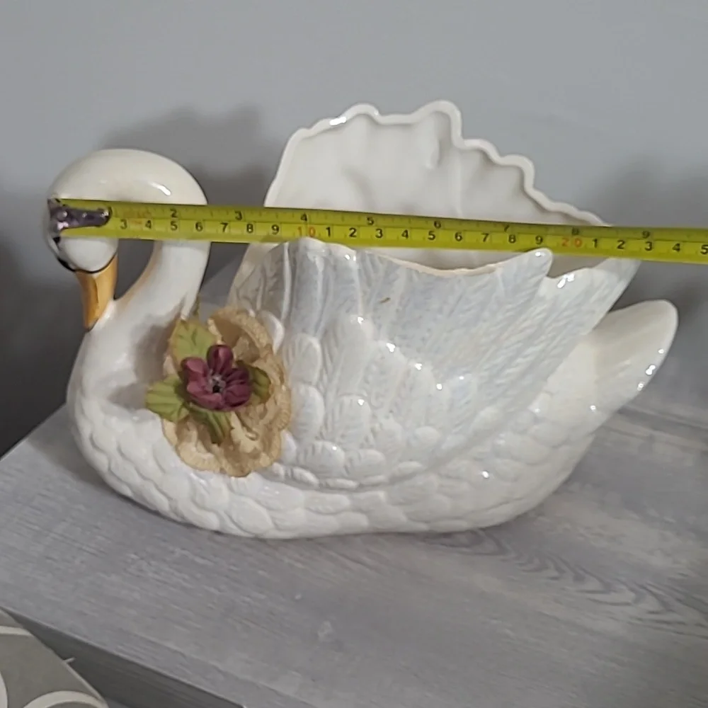 Vintage Swan Planter Vase Figurine